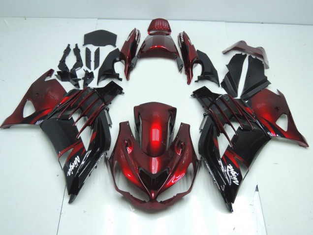 Purchase 2012-2024 Red Glossy Black White Ninja Kawasaki ZX14R ZZR1400 Motorcycle Fairing UK