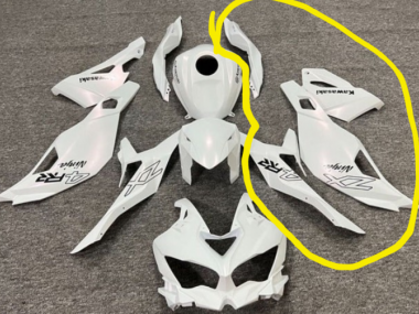 Purchase 2019-2025 Pearl White Black Kawasaki ZX4R ZX-4RR Motorcycle Fairings - Side Parts for Ryan UK