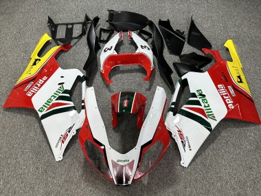 Purchase 2007 White Red Green Yellow Alitalia Aprilia RSV1000 Motorcycle Fairings UK