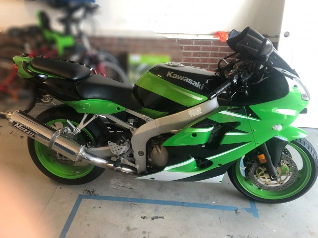 Purchase 2000-2002 Green White Black Kawasaki ZX6R Motorcycle Fairing Kits UK