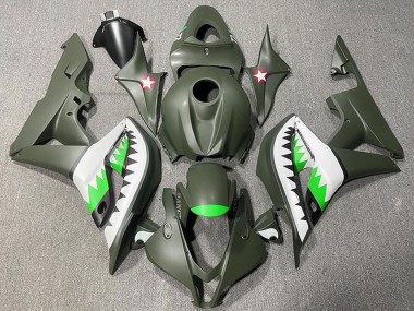 Purchase 2007-2008 Army Green White Green Shark Honda CBR600RR Motorcycle Fairings UK