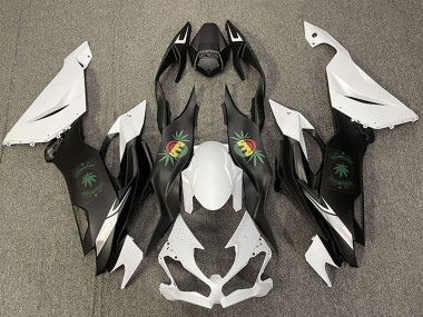 Purchase 2019-2022 White Black Happy Face Kawasaki ZX6R Motorcycle Fairings UK