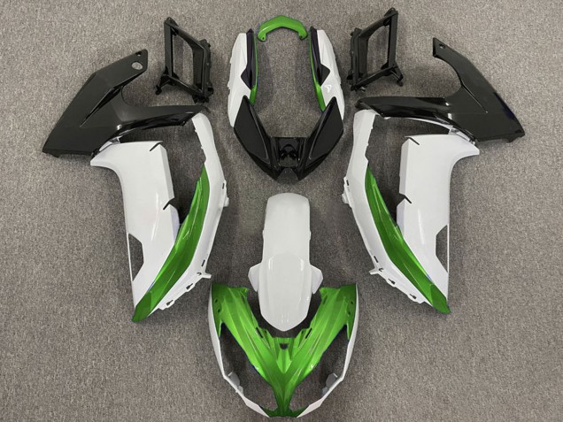 Purchase 2009-2011 White Green Matte Black Kawasaki Ninja 650R Motorcycle Fairings UK