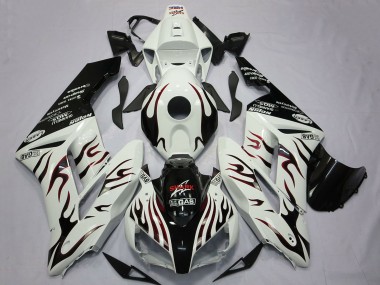 Purchase 2004-2005 White Glossy Black Red Flame Honda CBR1000RR Motorcycle Fairings UK
