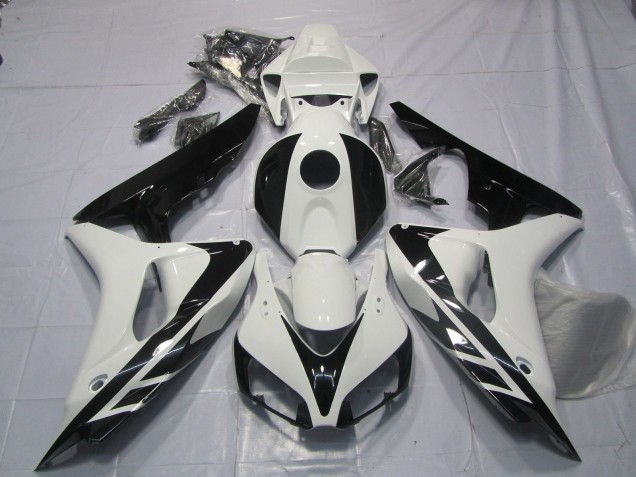 Purchase 2006-2007 White Glossy Black OEM Style No Decals Honda CBR1000RR Motorcycle Fairings UK