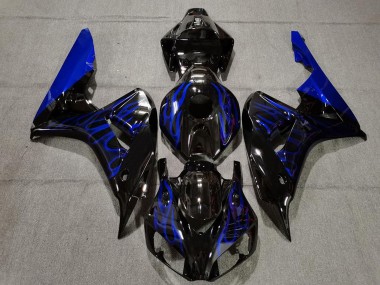Purchase 2006-2007 Glossy Black Blue Flame Honda CBR1000RR Motorcycle Fairing UK