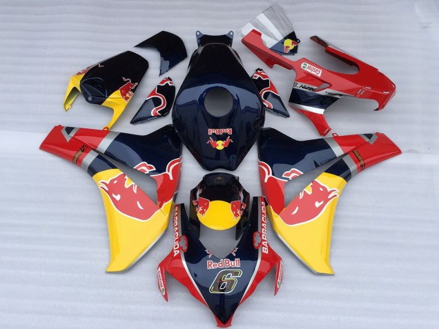 Purchase 2008-2011 Dark Blue Yellow Red Bull Honda CBR1000RR Motorcycle Fairings UK