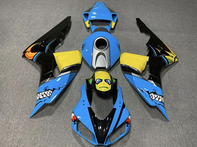 Purchase 2006-2007 Light Blue Yellow Silver Glossy Black Shark Honda CBR1000RR Motorcycle Fairings UK