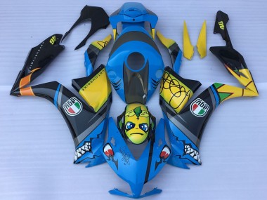 Purchase 2012-2016 Blue Yellow Glossy Black Shark Teeth Honda CBR1000RR Motorcycle Fairings UK