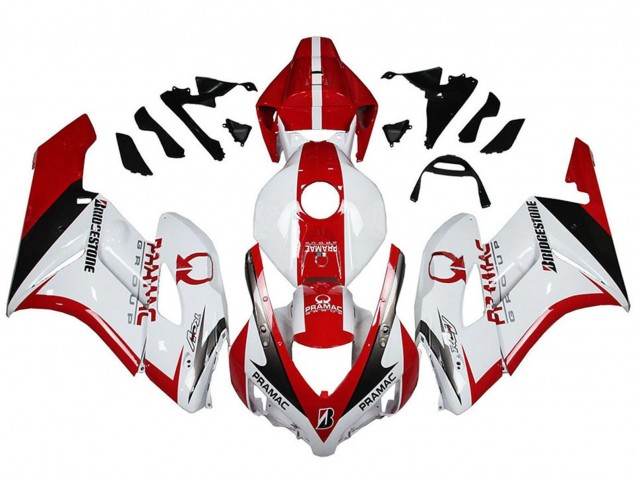 Purchase 2004-2005 White Red Glossy Black Pramac Bridgestone Honda CBR1000RR Motorcycle Fairings UK