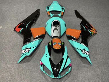 Purchase 2006-2007 Cyan Blue Orange Glossy Black Shark Honda CBR1000RR Motorcycle Fairings UK