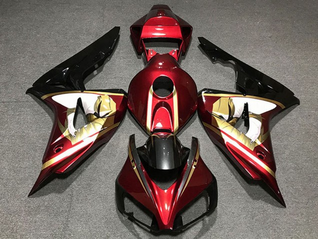 Purchase 2006-2007 Red White Gold Glossy Black Honda CBR1000RR Motorcycle Fairings UK