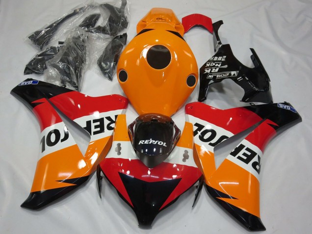 Purchase 2008-2011 Orange White Red Glossy Black Repsol Honda CBR1000RR Motorcycle Fairing Kits UK