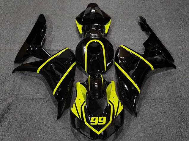 Purchase 2006-2007 Glossy Black High Viz Yellow 99 Honda CBR1000RR Motorcycle Fairing UK