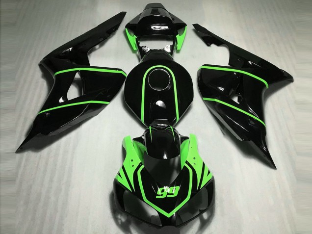 Purchase 2006-2007 Glossy Black High Viz Green Honda CBR1000RR Motorcycle Fairings UK