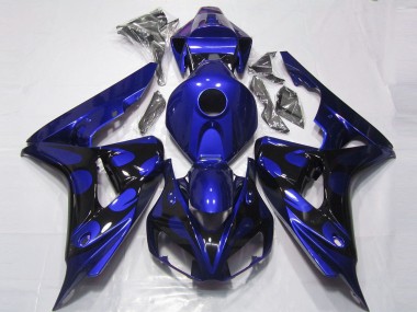 Purchase 2006-2007 Blue Glossy Black Flame Honda CBR1000RR Motorcycle Fairings UK