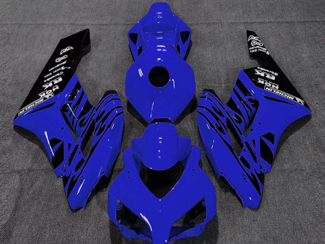 Purchase 2004-2005 Blue Glossy Black Flame Honda CBR1000RR Motorcycle Fairings UK