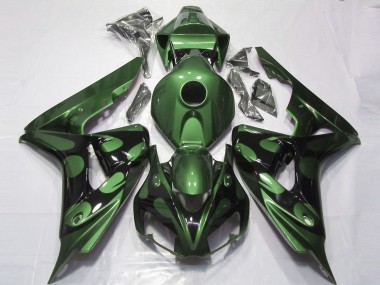 Purchase 2006-2007 Green Glossy Black Flame Honda CBR1000RR Motorcycle Fairings UK
