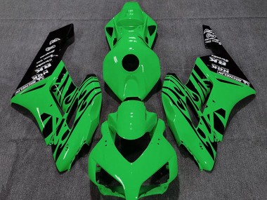 Purchase 2004-2005 Green Glossy Black Flame Honda CBR1000RR Motorcycle Fairings UK