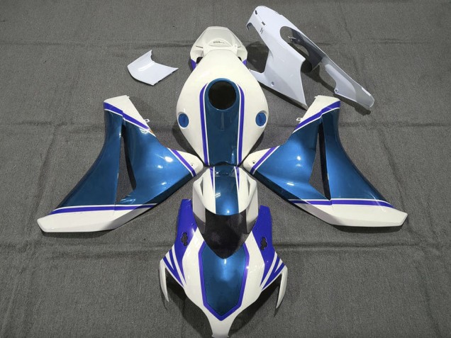 Purchase 2008-2011 White Glossy Pearl Blue Honda CBR1000RR Motorcycle Fairings UK