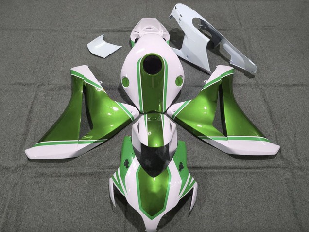 Purchase 2008-2011 White Glossy Pearl Green Honda CBR1000RR Motorcycle Fairings UK