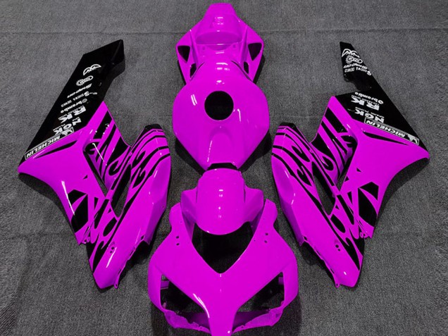 Purchase 2004-2005 Pink Glossy Black Flame Honda CBR1000RR Motorcycle Fairings UK