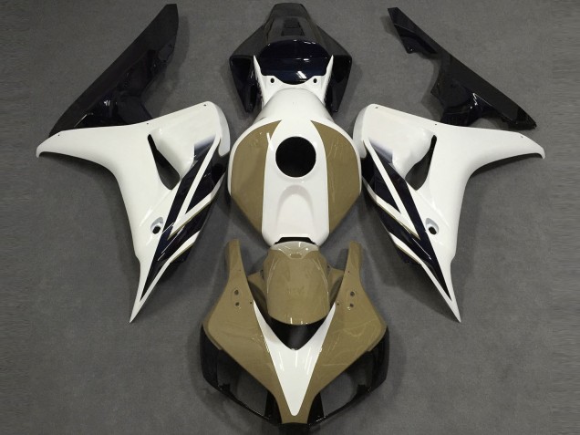 Purchase 2006-2007 White Tan Glossy Black Honda CBR1000RR Motorcycle Fairings UK