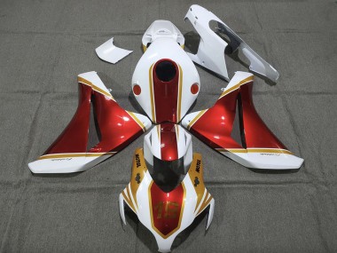 Purchase 2008-2011 White Red Gold Honda CBR1000RR Motorcycle Fairings UK
