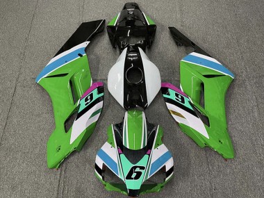 Purchase 2004-2005 White Green Blue Glossy Black 6 Honda CBR1000RR Motorcycle Fairings UK