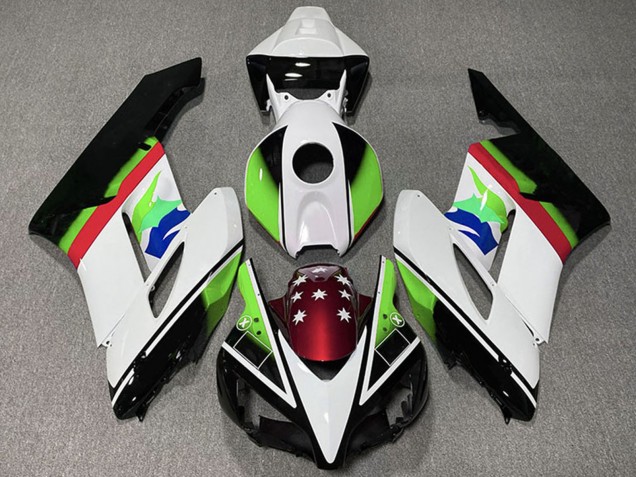 Purchase 2004-2005 White Green Red Glossy Black Star Honda CBR1000RR Motorcycle Fairings UK