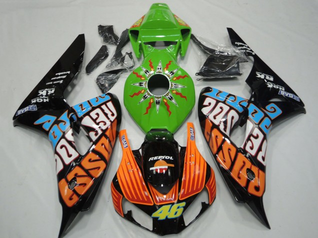 Purchase 2006-2007 Green Orange Blue Glossy Black Rossi 46 Honda CBR1000RR Motorcycle Fairings UK