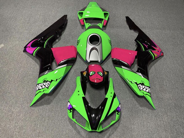 Purchase 2006-2007 Green Silver Pink Glossy Black Shark Honda CBR1000RR Motorcycle Fairings UK