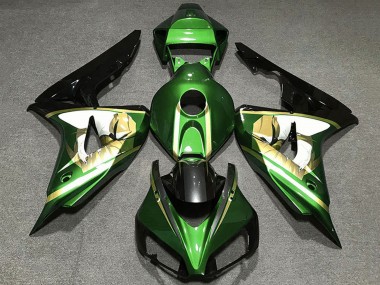 Purchase 2006-2007 Green White Gold Glossy Black Honda CBR1000RR Motorcycle Fairings UK
