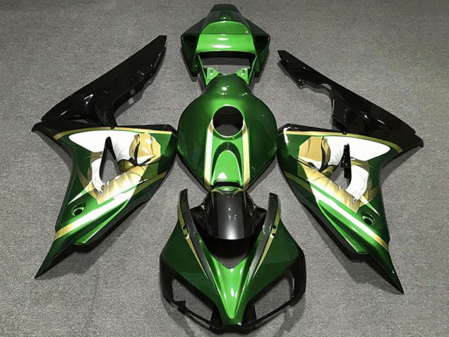 Purchase 2006-2007 Green White Gold Glossy Black Honda CBR1000RR Motorcycle Fairings UK
