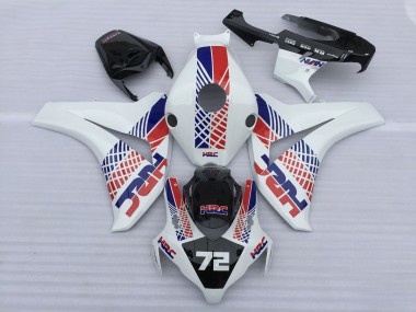 Purchase 2008-2011 White Blue Red HRC 72 Honda CBR1000RR Motorcycle Fairings UK