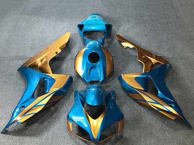 Purchase 2006-2007 Light Blue Gold Honda CBR1000RR Motorcycle Fairings UK