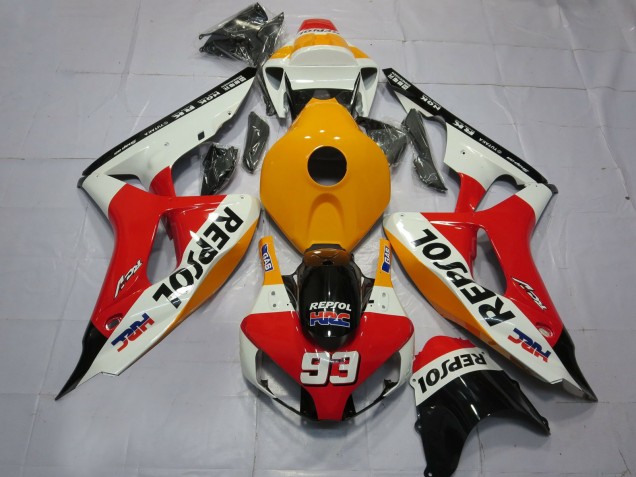 Purchase 2006-2007 Orange White Red Glossy Black Repsol HRC 93 Honda CBR1000RR Motorcycle Fairings UK