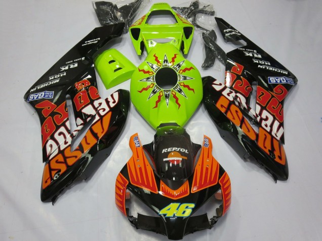 Purchase 2004-2005 Lime Green Orange Glossy Black Rossi 46 Honda CBR1000RR Motorcycle Fairings UK