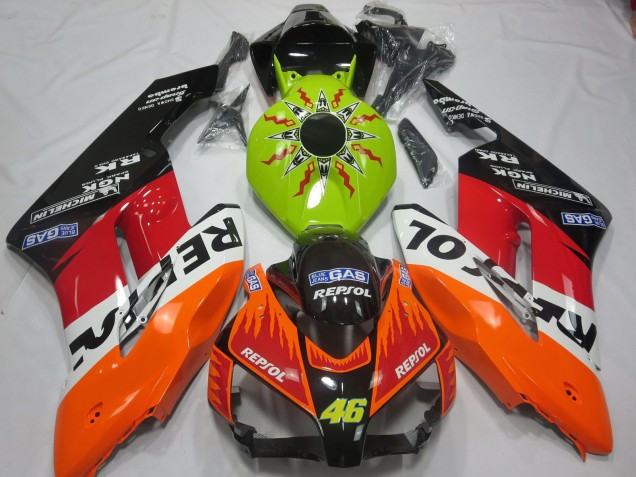 Purchase 2004-2005 Lime Green Orange White Red Glossy Black Rossi Repsol Honda CBR1000RR Motorcycle Fairings UK