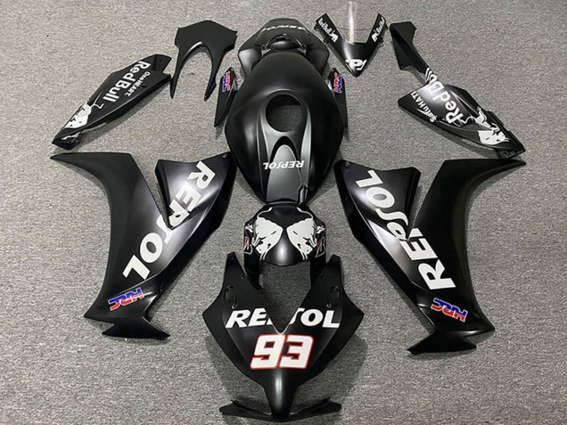 Purchase 2012-2016 Matte Black White Repsol HRC 93 Honda CBR1000RR Motorcycle Fairings UK