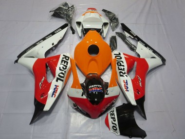 Purchase 2006-2007 Orange White Red Glossy Black Repsol HRC Honda CBR1000RR Motorcycle Fairings UK