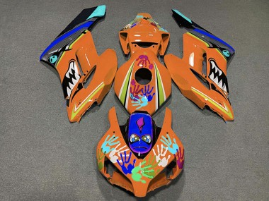 Purchase 2004-2005 Orange Blue Black Shark Honda CBR1000RR Motorcycle Fairings UK