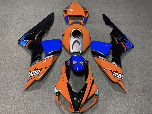 Purchase 2006-2007 Orange Silver Blue Glossy Black Shark Honda CBR1000RR Motorcycle Fairings UK