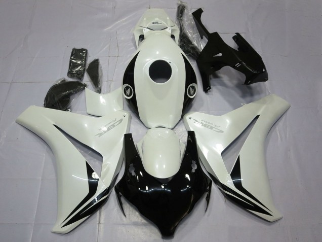 Purchase 2008-2011 Pearl White Glossy Black Honda CBR1000RR Motorcycle Fairings UK