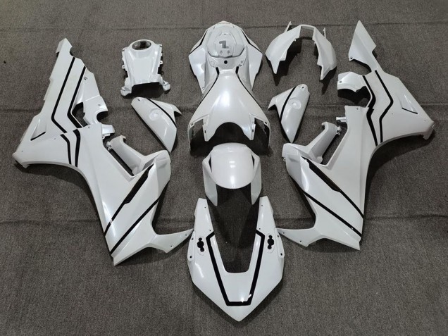 Purchase 2017-2023 Pearl White Black Lining Honda CBR1000RR Motorcycle Fairings UK
