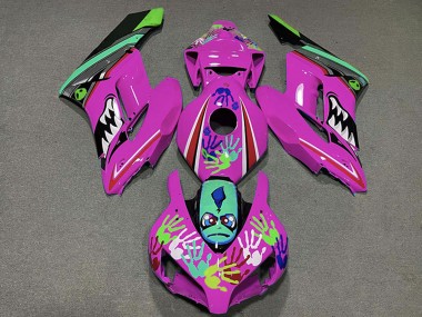 Purchase 2004-2005 Pink Green Black Shark Honda CBR1000RR Motorcycle Fairings UK