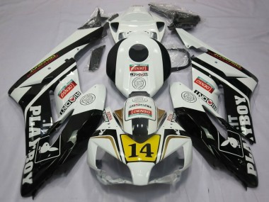 Purchase 2004-2005 White Glossy Black Yellow Playboy 14 Honda CBR1000RR Motorcycle Fairings UK
