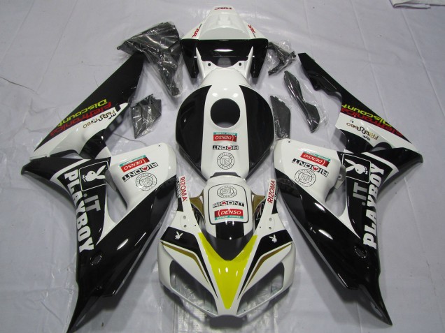 Purchase 2006-2007 White Yellow Red Glossy Black Denso PlayBoy Honda CBR1000RR Motorcycle Fairings UK