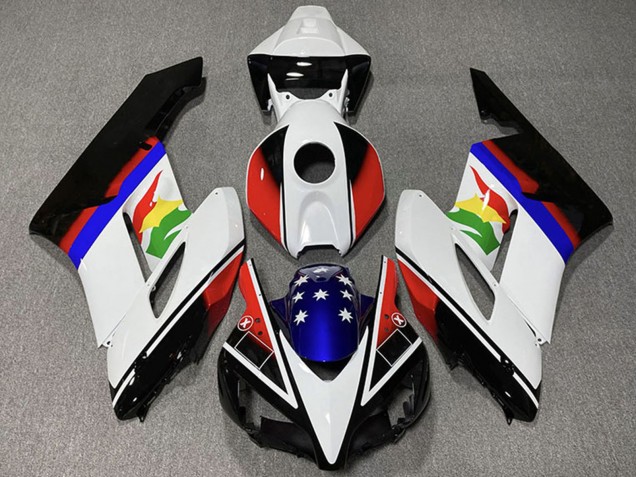 Purchase 2004-2005 White Red Blue Glossy Black Star Honda CBR1000RR Motorcycle Fairings UK
