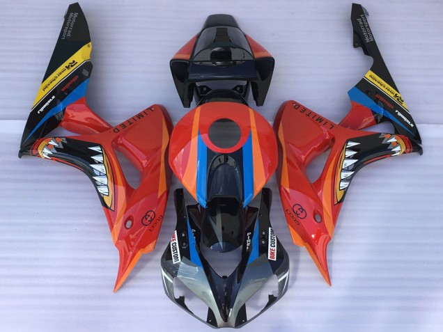 Purchase 2006-2007 Red Blue Yellow Glossy Black Shark Honda CBR1000RR Motorcycle Fairings UK